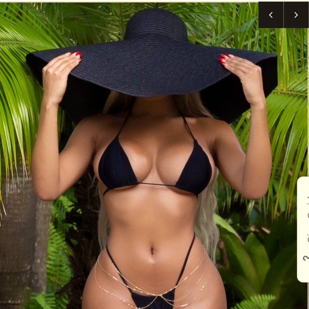 wide  Floppy Beach Hat BLACK